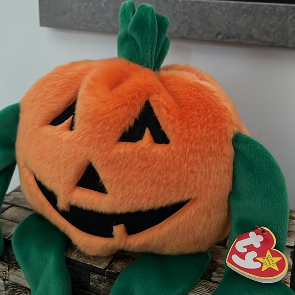 NWT PUMKIN Large Beanie Baby Vintage 1999 Halloween Retired Pumpkin TY - Picture 3 of 12